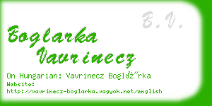 boglarka vavrinecz business card